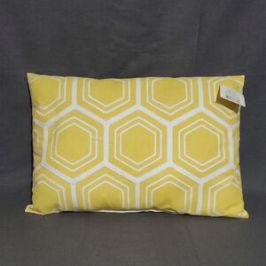 Yellow Lumbar Decorative Pillow Geometric Hexagon Throw Pillow Bee Theme